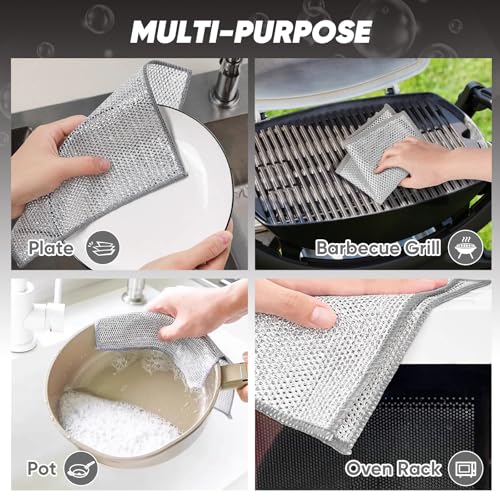 Orighty Non-Scratch Wire Dish Cloths - 48 Pack, 7"x8" Kitchen Cleaning Rags