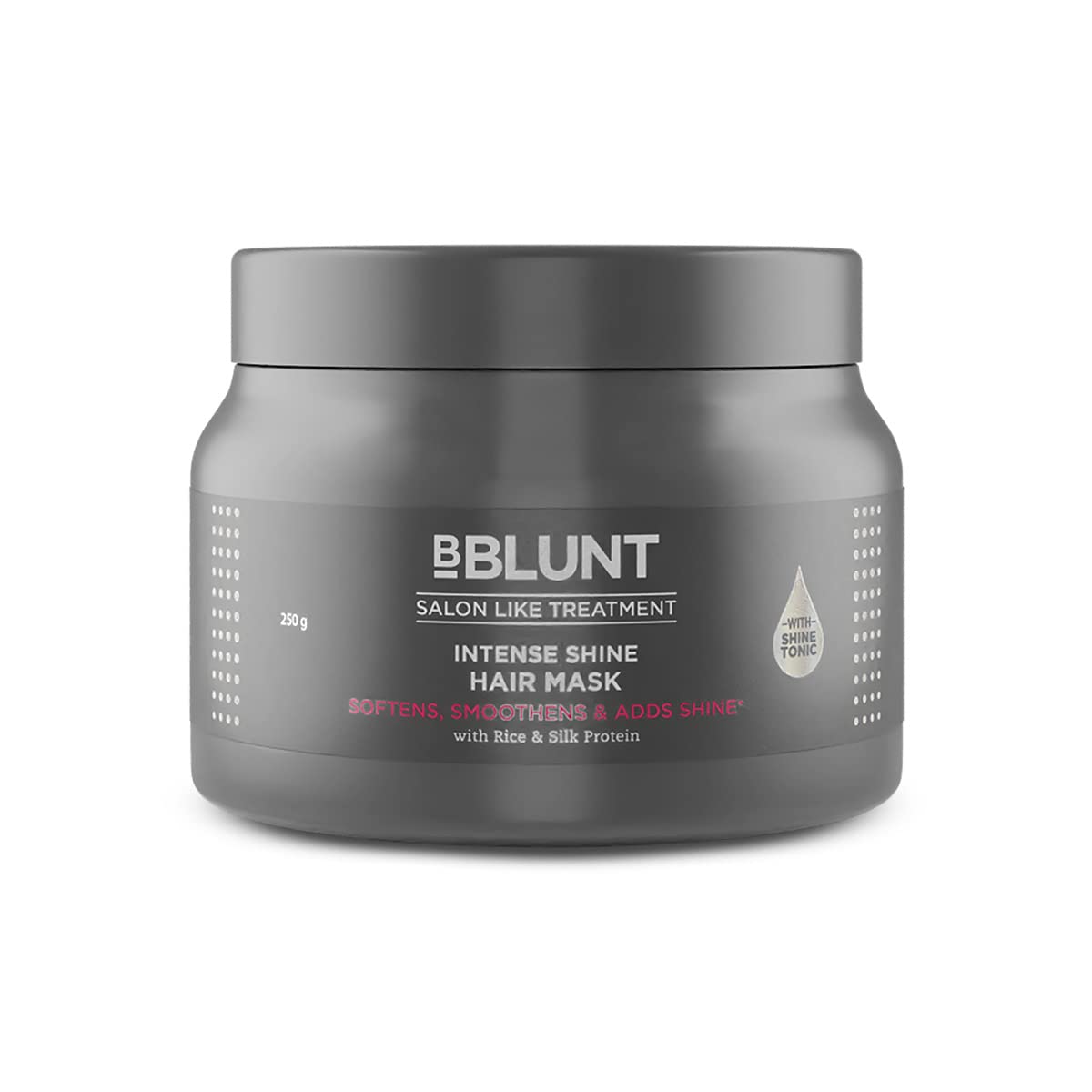 BBLUNT Intense Shine Hair Mask with Rice & Silk Protein, 250 g | Deep Conditioning Hair Mask for Softer, Smoother & Shinier-Looking Hair | For Men & Women