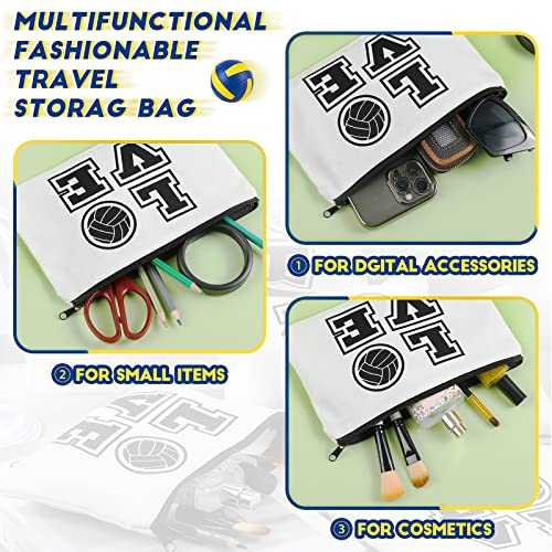 Volleyball Makeup Bag Set - 12 Pack Waterproof Travel Toiletry Pouches