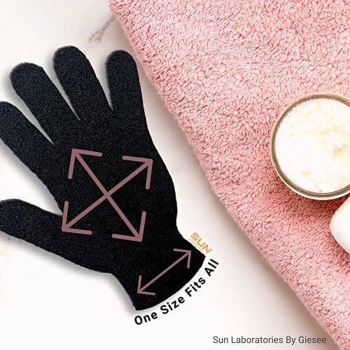 Sun Laboratories Exfoliating Gloves - 4 Pairs Body Scrubber & Tan Remover
