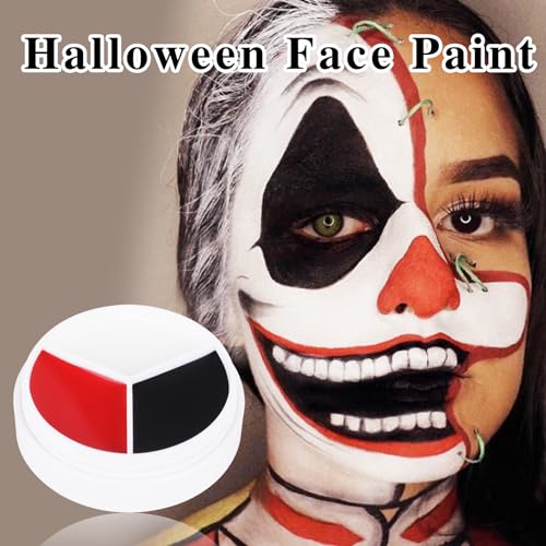 Yeweian Clown Makeup Wheel Black White Red Face Paint Palette 01 – Non-Toxic Customizable Special Effects