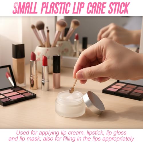 40 Pcs Lip Balm Applicator Sticks with Storage Box – Reusable Lip Brush for Lipstick Lip Gloss Lip Mask