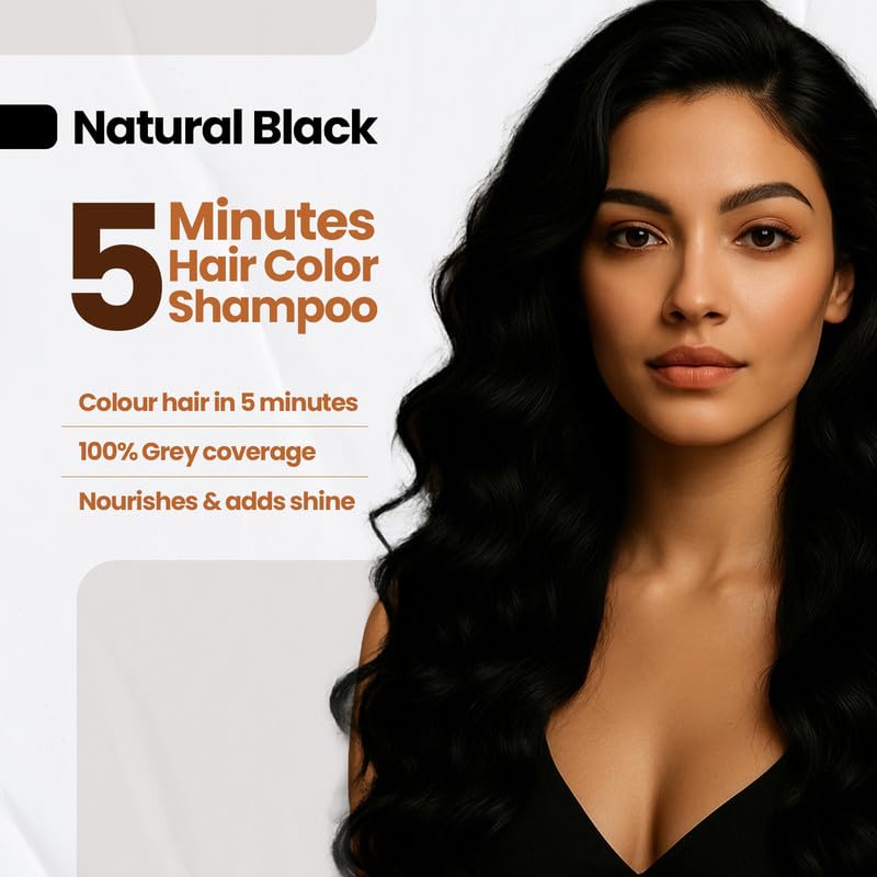 BSY Noni Black Hair Magic Dye Shampoo - 5-Minute Instant Gray Coverage