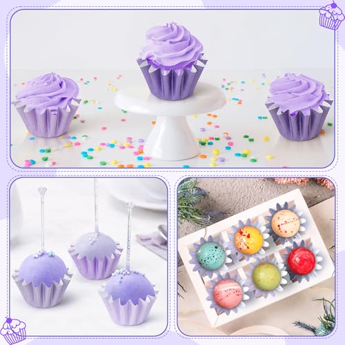 240 Count Purple Mini Cupcake Liners - Grease-Resistant Baking Cups