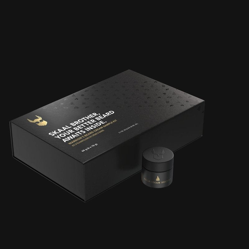 The Beard Struggle Balm Sampler Kit Set of 8 Warrior Glass Jars - Beard Balm for Men, Premium Gift Packaging - 8x 10g / 0.35 US. oz.