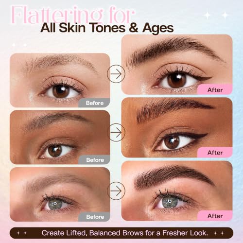 CALAILIS Waterproof Microblading Eyebrow Pencil for Women - Dark Brown 2-in-1 Microblading & Precise Brush Dual-Ended Eyebrow & Eyeliner Pen