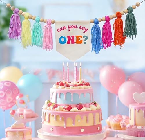 1st Birthday Highchair Banner - 'Can You Say One' Decor for Boys & Girls