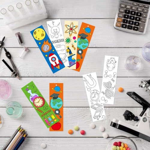 72 Pcs Science Coloring Bookmarks for Kids - DIY Craft Supplies