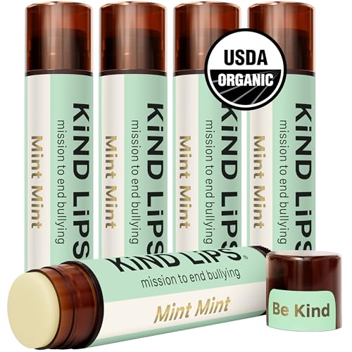 Kind Lips Mint Mint Organic Lip Balm 5 Pack – Hydrating Peppermint Lip Moisturizer