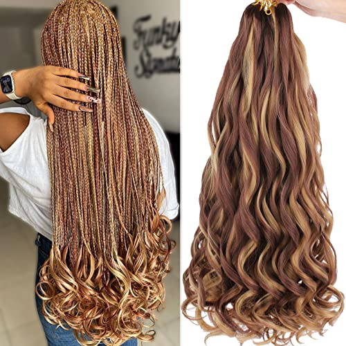 Xtrend 30 Inch French Curly Braiding Hair, 8 Packs Pre-Stretched Synthetic