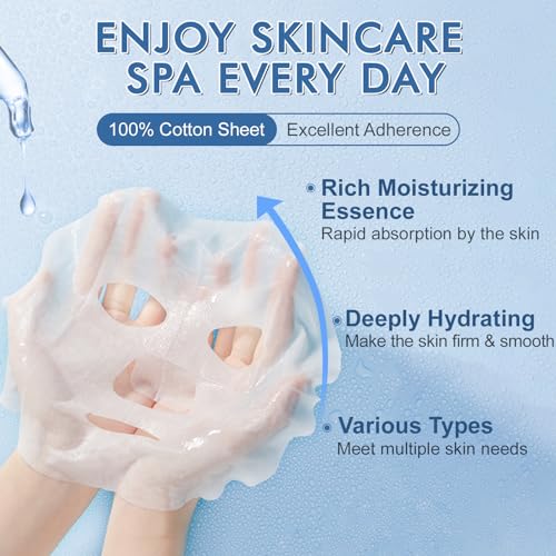 KONEUK 28 Pack Facial Masks - Hydrating Skincare Gift Set
