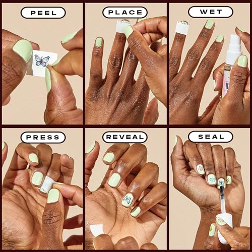 INKED by Dani Stellar Water Transfer Nail Art Tattoos - Stars & Planets, Vegan & Waterproof, Easy to Apply, Long-lasting