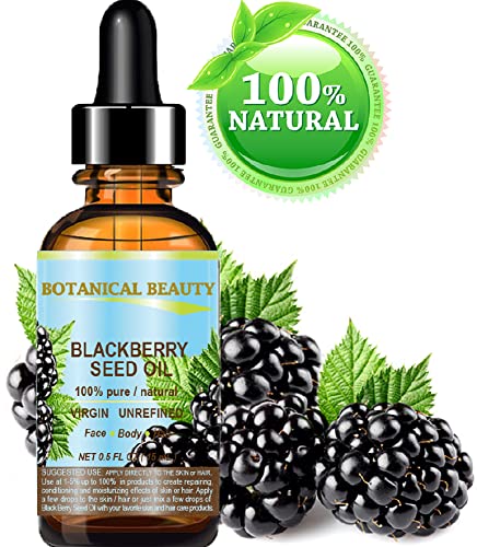 Botanical Beauty Blackberry Seed Oil 100% Pure, 0.5 Fl Oz - Anti-Aging & Moisturizing