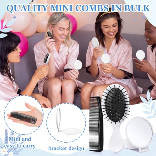 36-Piece Mini Hair Brush, Comb, and Compact Mirror Set - Travel Gift Kit