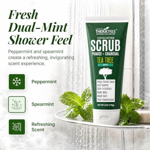 TheraTree Tea Tree Oil Exfoliating Charcoal Scrub - 6 oz