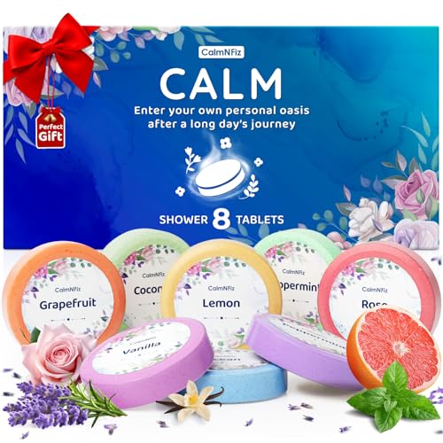 CalmNFiz Aromatherapy Shower Steamers 8 Pack - Relaxing Self Care Gift Set
