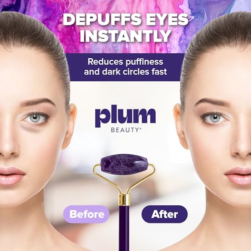 Amethyst Facial Roller by Plum Beauty - Reduces Puffiness & Dark Circles