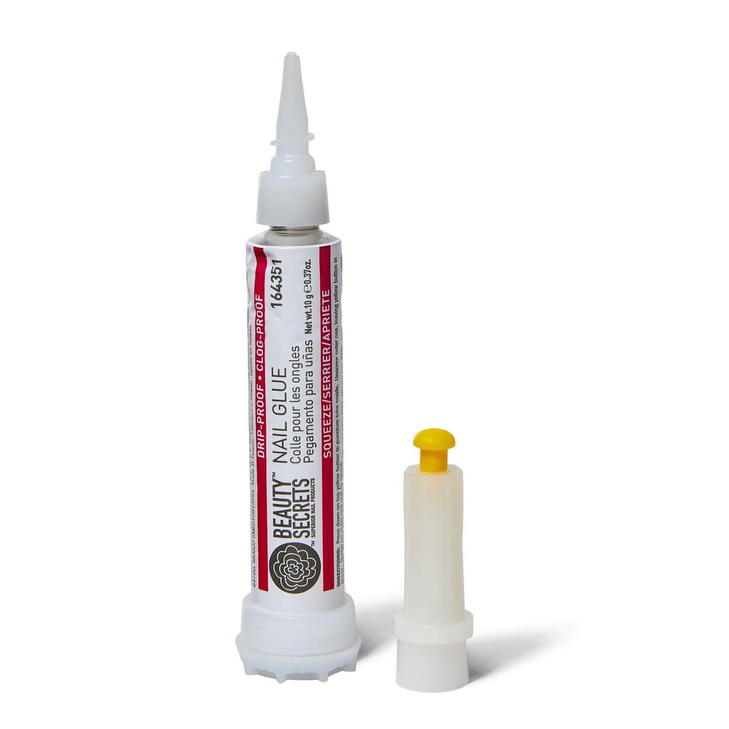 Nail Glue - Drip & Clog Proof Formula with Zebra Cushion Nail File | Medium Coarse 180/100 Grit