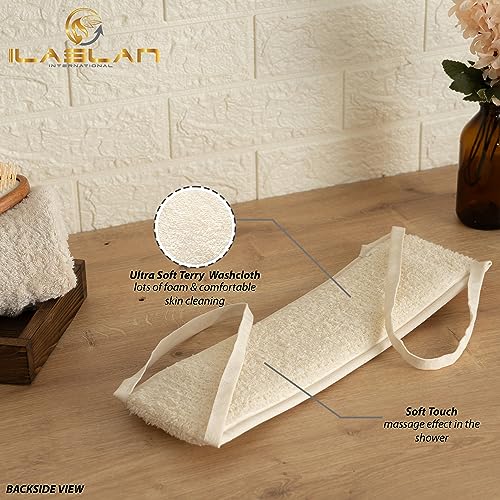 Natural Loofah Back Scrubber for Shower - Exfoliating 1 Count