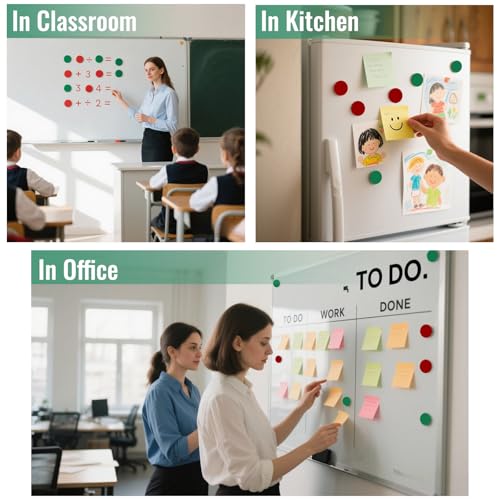 45 PCS Double-Sided Red-Green Status Magnets - 1.1" for Whiteboard & Fridge