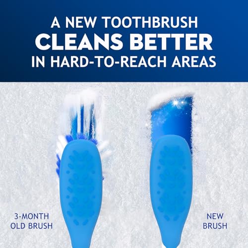 Wave-Shaped Manual Toothbrush with Tongue Cleaner - 6 Pack