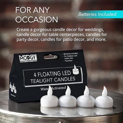 Water Activated LED Floating Candles - White (4 Pack)