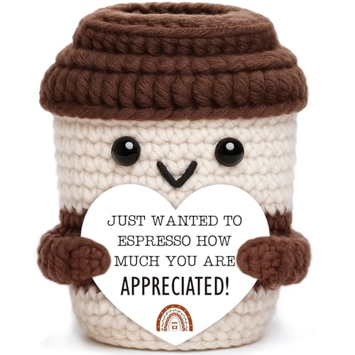 Handmade Crochet Coffee Cup - Appreciation Gift for Teachers & Coworkers