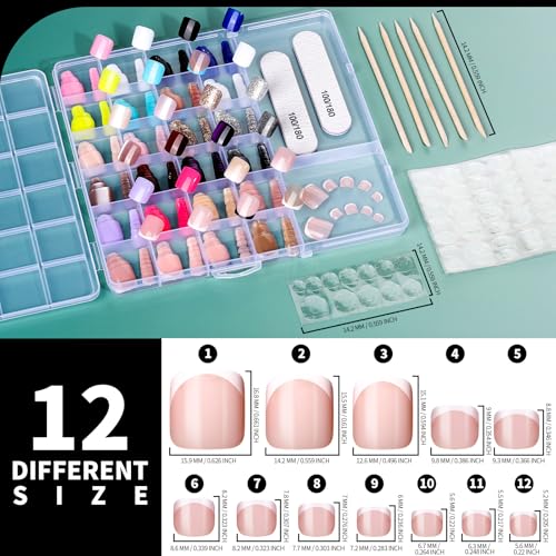 Fandamei Press On Toenails Kit - 24 Colors & French Tips