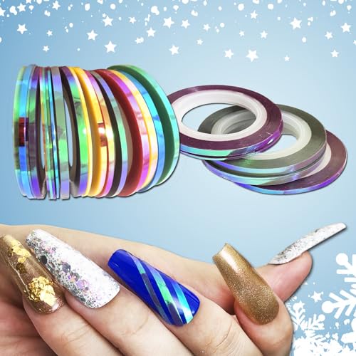 18Pcs Nail Art Striping Tape Set for Manicure & Nail Decoration