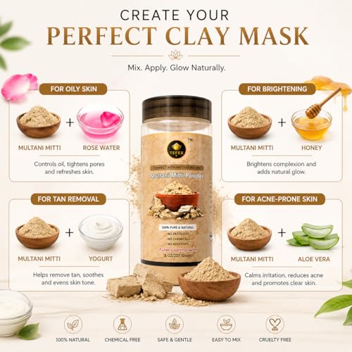 Natural Multani Mitti Powder - 227g Fuller’s Earth for Skin Detox