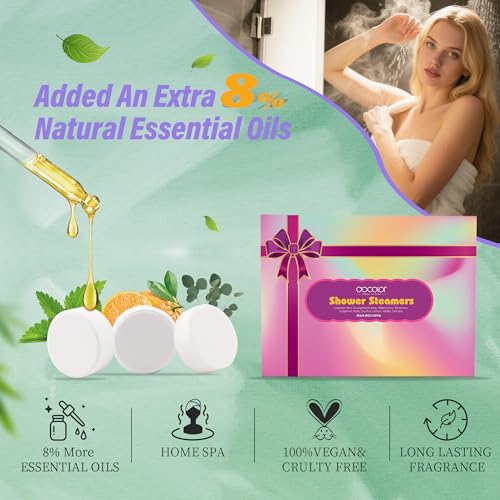 docolor 12-Pack Shower Steamers Aromatherapy Gift Set - Stress Relief