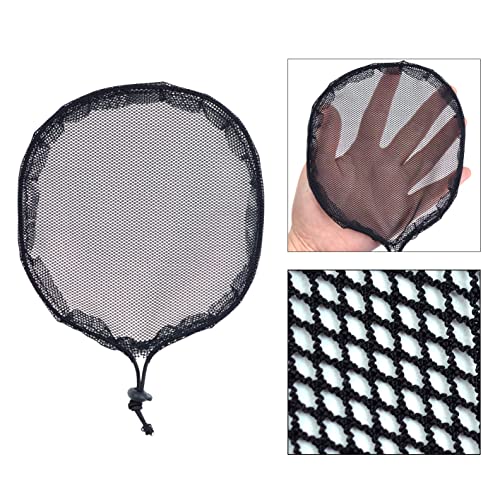 YTBYT 6 Pcs Black Weaving Net Cap Set – 3 Round 3 Square Nylon Hair Nets for Afro Puff & Ponytail Making