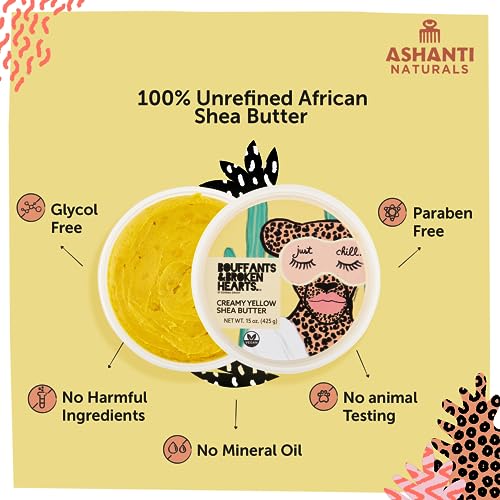 Ashanti Naturals Yellow Shea Butter 8oz - Natural Body & Hair Moisturizer