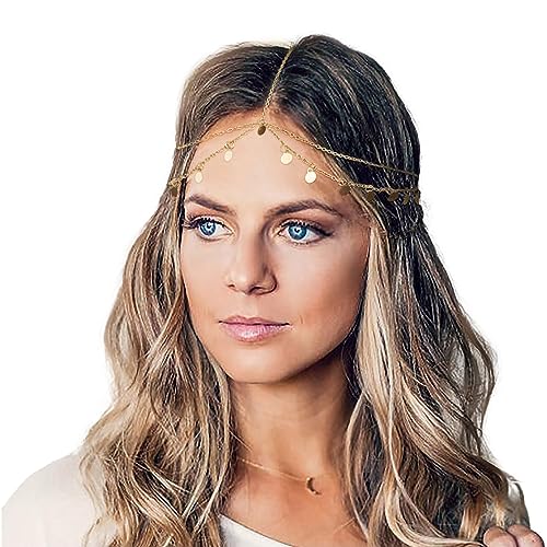 Goddess Gold Headpiece Hair Chain for Women & Girls