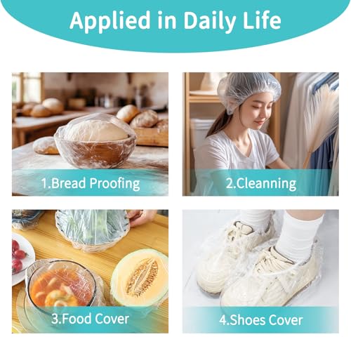 Disposable Shower Caps - 100pcs Waterproof Hair Covers, 20.5"