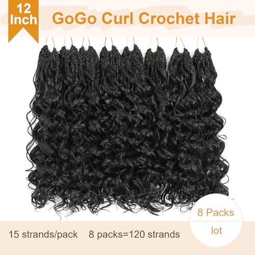 NOTICEME GoGo Curl Crochet Hair Extensions - 12 Inch Pre-Looped Synthetic