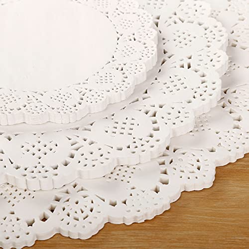 10-Inch Round Lace Paper Doilies - Pack of 100 for Food & Crafts
