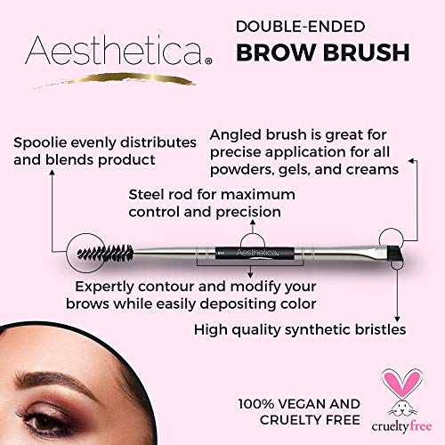 Aesthetica Double Ended Eyebrow Brush & Spoolie for Precision
