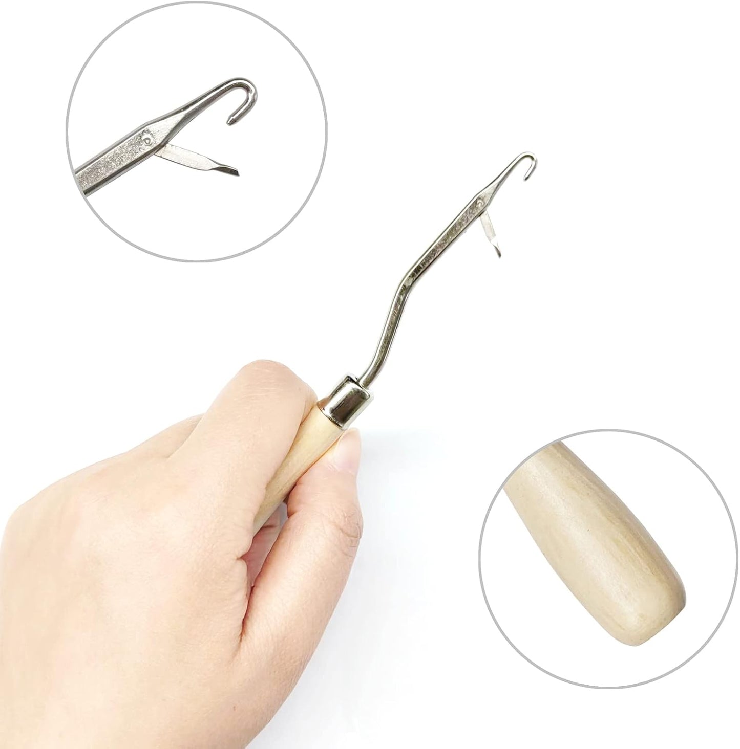 Latch Hook Crochet Set - 5PCS Assorted Sizes for Hair & Crafting | Durable Needles