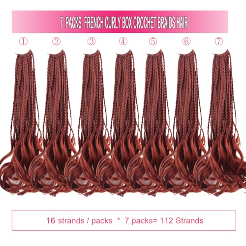 French Curl Crochet Braids - 14 Inch 7 Packs Goddess Box Braids