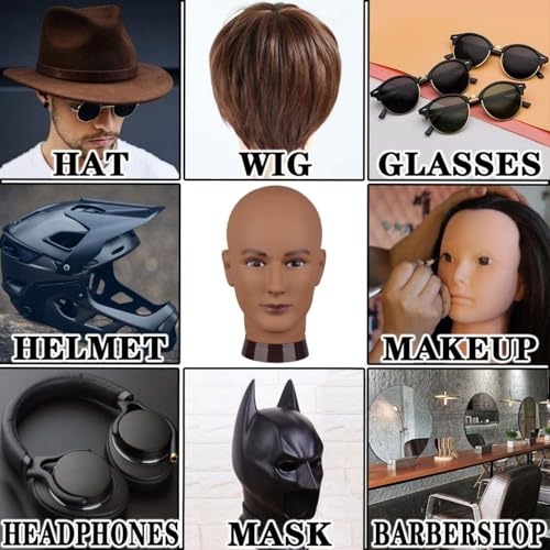 Brown Mannequin Head for Wig Styling & Display - Cosmetology Training Mannequin (Brown-02)