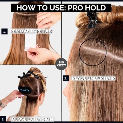 Big Kizzy Pro Hold Single Sided Replacement Tape for Hair Extensions - 48 Tabs, 5-7+ Weeks