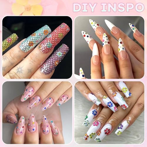 Mini Colorful Glass Nail Rhinestones - 4200Pcs Small Gems for Nails & Crafts - BELLEBOOST