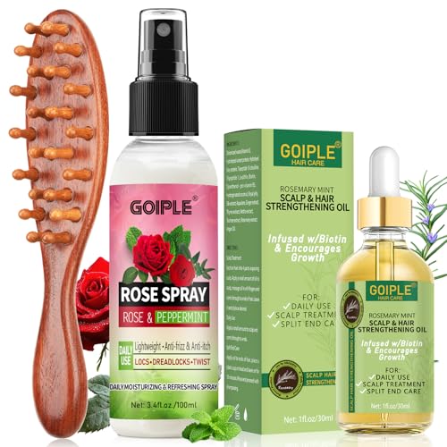 Goiple Rose Water Loc Spray & Rosemary Hair Growth Oil Care Kit