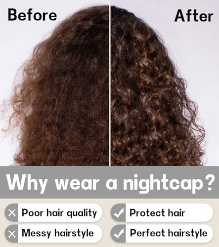SECZIPE Gray 100% Mulberry Silk Bonnet for Curly Hair & Braids