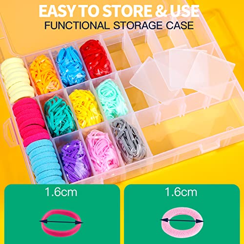 1500 Pcs Elastic Hair Ties & Cotton Ponytail Holders for Kids & Adults