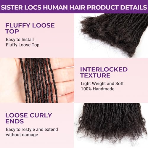 KGRT 10-Inch Handmade Sisterlocs Extensions - 100% Human Hair Microlocs