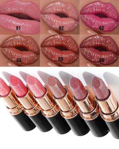 DuaTana Metallic Glitter Lipstick Set - 3 Long Lasting Shades