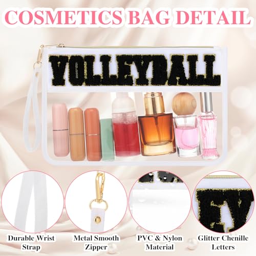 White Volleyball Cosmetic Bag Gifts - Sunnymove 2-Piece Set, Travel & Gym Storage