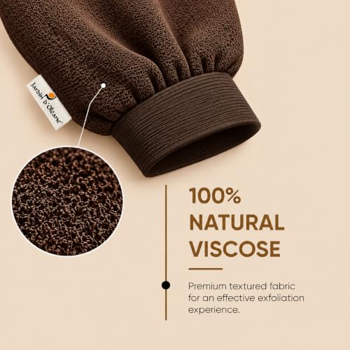 Jardin D'Oleane Moroccan Kessa Glove Scrub Brown - Exfoliating Bath Tool